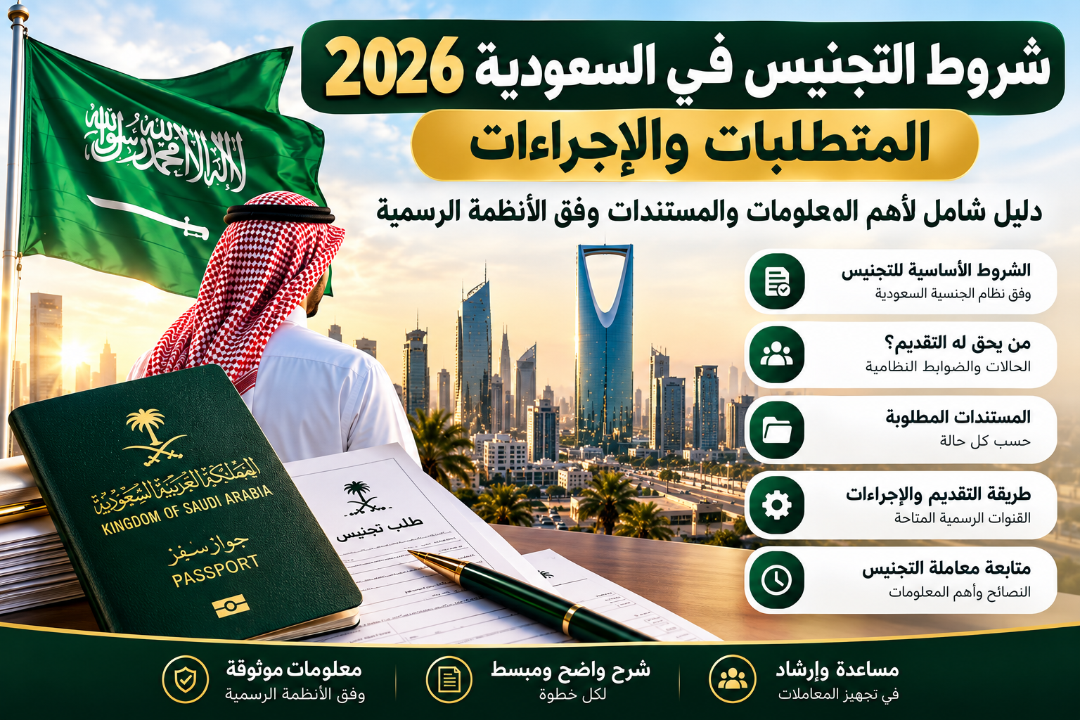 شروط التجنيس في السعوديه 2026 | المتطلبات والإجراءات